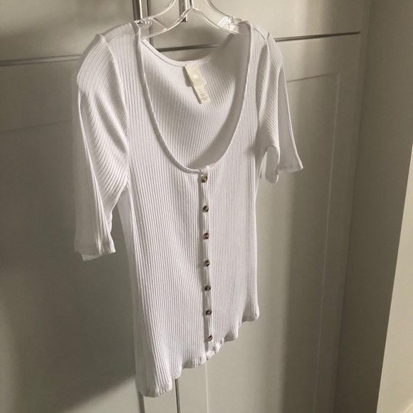 H&M Ribbed White Blouse - Picture 6 of 7